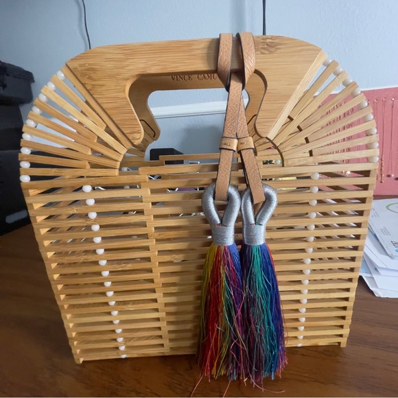 VINCE CAMUTO BAMBOO SUMMER HANDBAG - Picture 2 of 4